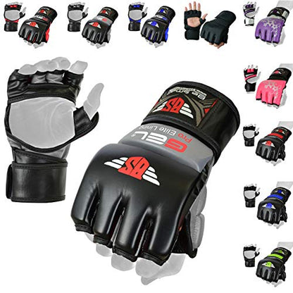 BeSmart UFC Kickboxing Gloves - MMA Sparring & Training Gloves for Mixed Martial-Arts, Adults Men & Women - color: Gray, size: Large