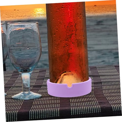 Zerodeko Silicone Wine Bottle Coaster Non Slip Wine Pad for Beer Elegant Design for Home Bar Use Rounded Base Inner Multi Functional Bottle Holder - color: Violet