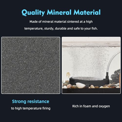 5.9 Inch Nano Air Stone with Case - Silent High Oxygen Bubbler for Aquariums, Fish Tanks & Hydroponic Systems, Black Small Bubble Diffuser Accessories (No Air Pump and Air Tube)