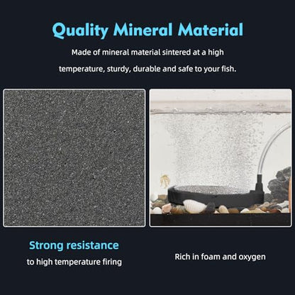 5.9 Inch Nano Air Stone with Case - Silent High Oxygen Bubbler for Aquariums, Fish Tanks & Hydroponic Systems, Black Small Bubble Diffuser Accessories (No Air Pump and Air Tube)
