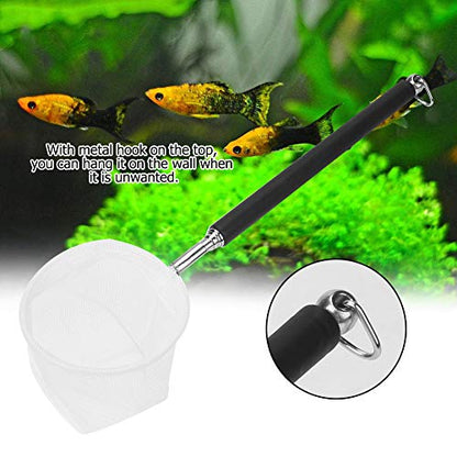 Mini Fishing Net, 20‑57.5cm Expandable Pole Mini Baby Brine Shrimp Net, Portable Aquarium Fish Nets for Aquarium Tank, with Hanging Hook