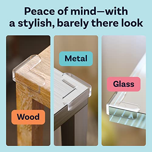 CalMyotis Corner Protector Guards - Furniture Edge Safety Bumpers - Baby Proof Bumper & Cushion to Cover Sharp Furniture & Table Edges - Clear & Transparent - (12 Pack)