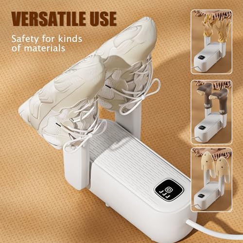 Boot Dryer - 3-4 Heat Settings, 360° Quick Drying, Auto Shut-Off and Timer for Tennis, Work Boots, Gloves