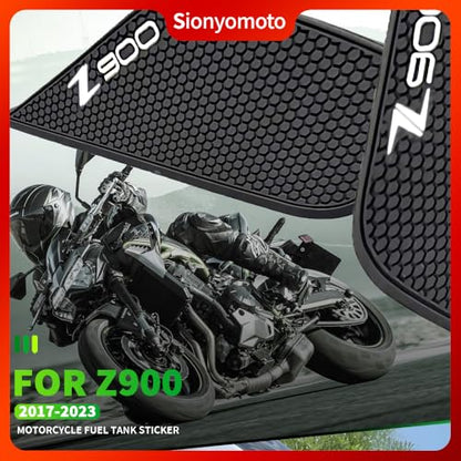 Fuel Gas Tank Pad Protector Stickers Decal Set Compatible with z900 Z900SE 2017 2018 2019 2020 2021 2022 2023- Anti-Slip Protective Kit, Black | 4-Piece