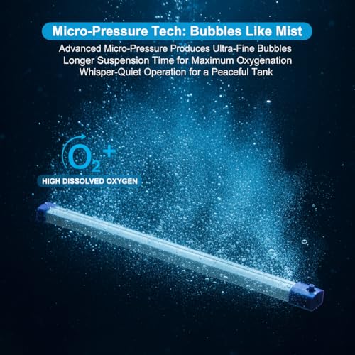 13.8 Inch Aquarium Bubble Strip, Bubble Curtain Wall Aquarium Air Stone Kit, Quiet Oxygen Diffuser, Fish Tank Bubbler Decorations for Freshwater Saltwater