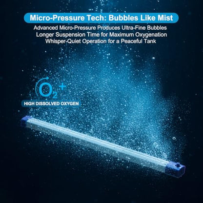 13.8 Inch Aquarium Bubble Strip, Bubble Curtain Wall Aquarium Air Stone Kit, Quiet Oxygen Diffuser, Fish Tank Bubbler Decorations for Freshwater Saltwater