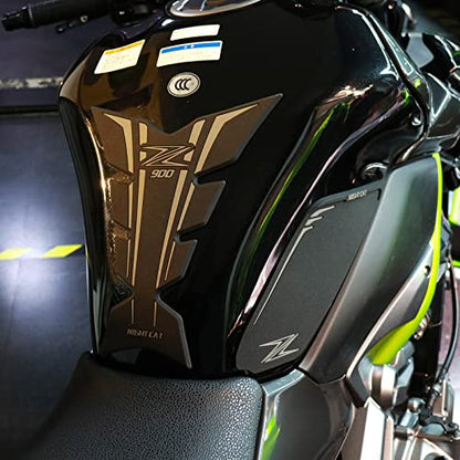 NIGHT CAT Motorcycle Gas Tank Protectors pad,Fuel Tank Protection Sticker,Compatible with Z900,Fuel Tank Side Traction mat,Anti-Slip(Z900 Black)