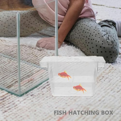 Fish Breeding Box with Divider and Suction Cups Double-Layer Plastic Incubator Tank for Aquarium Betta Fish Nursery and Hatchery Acclimation and Isolation