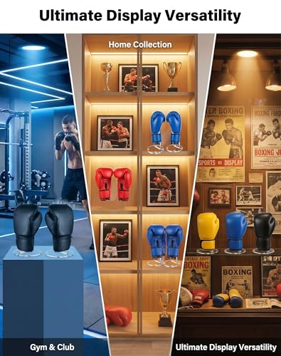 Clear Boxing Glove Stand, Gym Glove Holder,Boxing Glove Display Stand, Vertical Boxing Glove Display Baseball Glove Display Stand (2 PACK) - color: 2 PACK