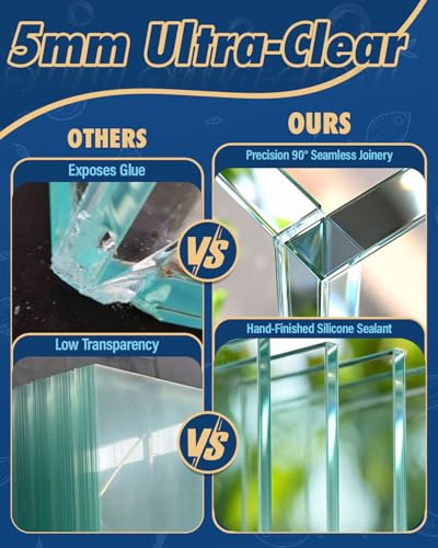 5 Gallon Ultra Clear Glass Fish Tank, Easy to Maintain Small Aquarium for Betta, Goldfish, Shrimp, Snails and Aquatic Plants - color: Transparent, size: 5 Gallon