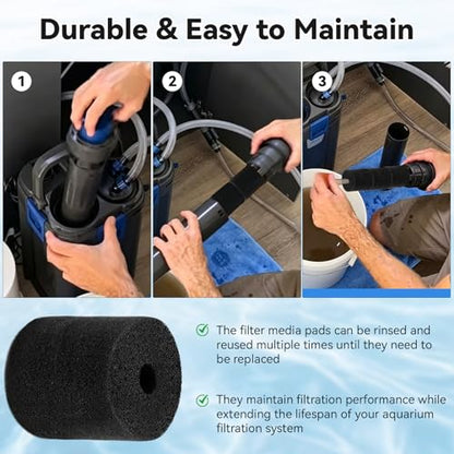 Aquarium Carbon Pre-Filter Foam Set Compatible with OASE BioMaster Filter, Canister Filter Sponge Replacement Media Pads for BioMaster Thermo 250 350 600 850, Fish Tank Pond Filter Parts, 6 Pack