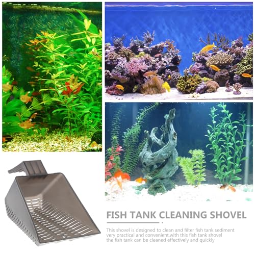 VOSAREA Aquarium Sand Shovel and Gravel Scoop Plastic Fish Tank Cleaning Tool Portable Substrate Shovel for Aquarium Maintenance and Sediment Removal