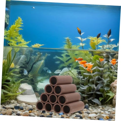 2pcs Pottery Shrimp Shelter Aquarium Spawning Tube Hideout for Shrimp Breeding Elegant Fish Tank Decor Easy to Install Habitat for Aquatic Pets