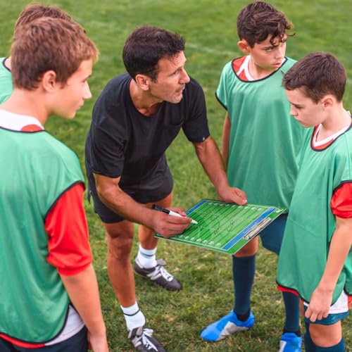 WISYOK Football Clipboard for Coaches, Dry Erase | Double Sided, for Football, Coach Gift, Game Planning, Practice, Training, Tactics - style: Football