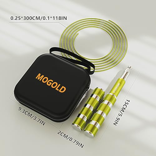 Retractable Jump Rope - No Tool Adjustable, Fits in Pocket, Tangle-Free Steel Cable for Travel & Gym - color: Yellow