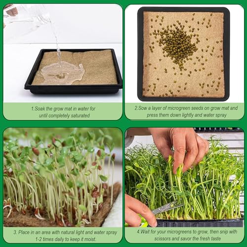 1 Roll 10" x 240" Microgreen Growing Trays Mat, Jute Fiber Grow Mats, Natural Fiber Grow Kit for Germination Tray, Perfect for Sprout Wheatgrass, Bean Sprouts, Hydroponic Seed Growing - size: 10" X 240"