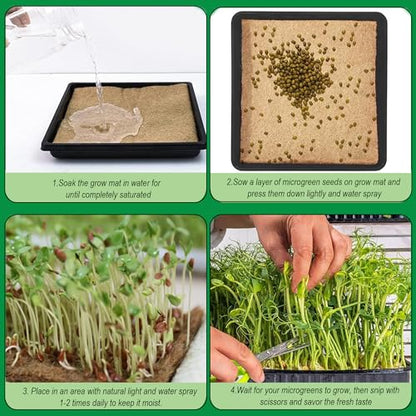 1 Roll 10" x 240" Microgreen Growing Trays Mat, Jute Fiber Grow Mats, Natural Fiber Grow Kit for Germination Tray, Perfect for Sprout Wheatgrass, Bean Sprouts, Hydroponic Seed Growing - size: 10" X 240"