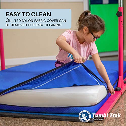 Tumbl Trak Home Practice Mat, 4 ft x 6 ft x 6 in, Soft Pillow Mat, Thick Gymnastics Landing Mat for Home - color: Blue