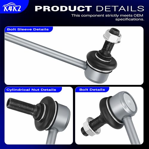 K750630 Zinc-Nickel Alloy Front Stabilizer Sway Bar End Link for 2012-2020 Chevy Sonic Replaces# 42342547 537-110 MS508162