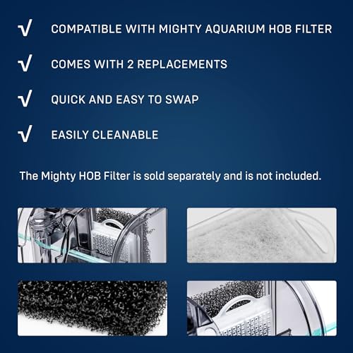 Mighty Aquarium Filter HOB Replacement Media - Fish Tank Filters Replacement, Hang-on-Back Small Aquarium Filter, Replacement Filter Cartridge - S MG04 Replacement Cartridge, 2-Pack - size: S MG04