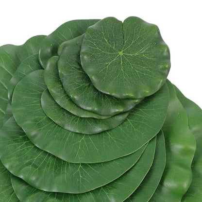 10pcs Artificial Lotus Leaves Aquarium Floating Decor, Realistic 10cm-28cm Simulation Water Pond Plant for Fish Tank and Home Garden Display