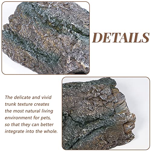 fazhongfa Reptile Hide Tree Trunk Lizard Snake Gecko Axolotl Spider Turtles Bearded Dragon Tank Accessories Large Hollow Log for Aquarium or Fish Tank Resin Wood Decorations Ornament