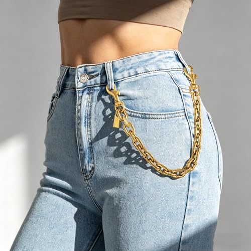 2 Pack Metal Bag Extender Chains, Decorative Handbag Chain Straps with Clip-On Clasps for Crossbody Bags, Purses, Wallets & Jeans