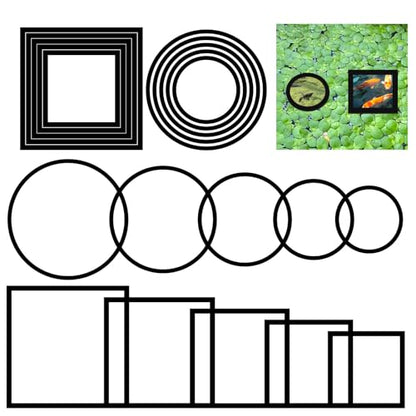 20 PCS Fish Feeding Ring, Aquarium Floating Plant Barrier Feeding Ring for Fish Tank Round Square Different Size Corral Foam Circle Fish-Tank Aquarium Accessories for Tank Keep Floating Plants