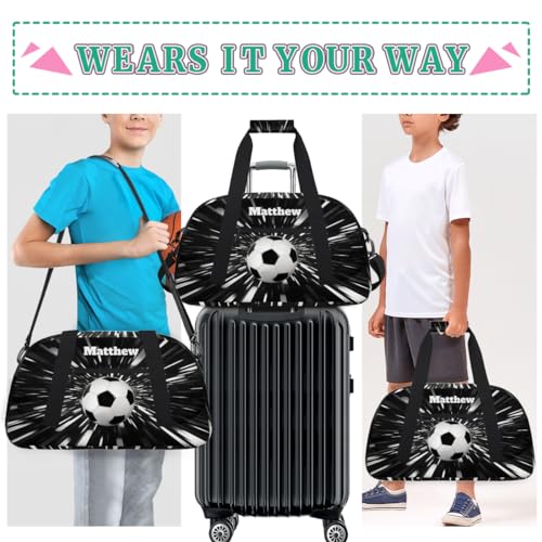Custom Boys Sports Soccer Training Bag Abstract Black Background - color: Color 17