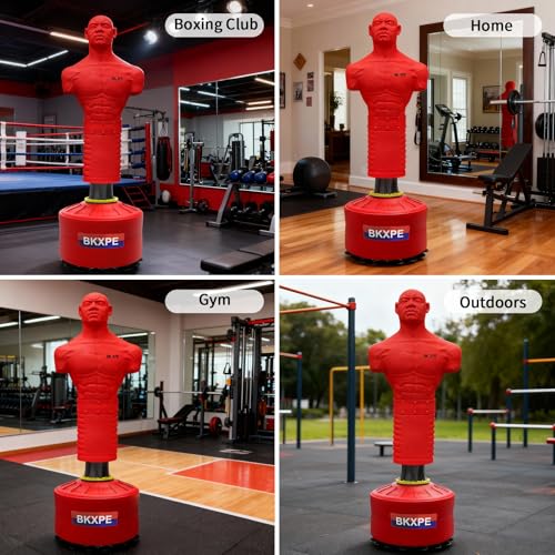 Heavy Duty Punching Bag Stand, Free Standing Boxing Dummy for Home Gym - color: RED-2