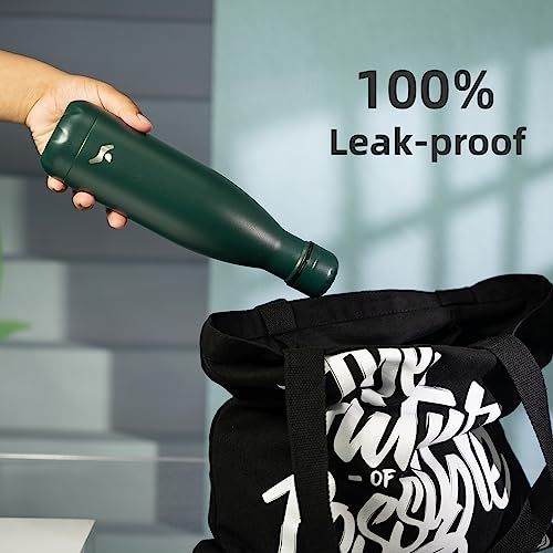Konokyo 12 oz Insulated Stainless Steel Water Bottle, Army Green - color: Army Green, size: 12 Ounces