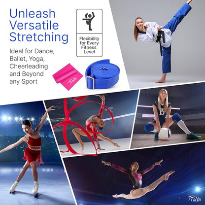 Leg Stretcher Strap with Door Anchor and Resistance Band, Splits Trainer - color: Deep Blue