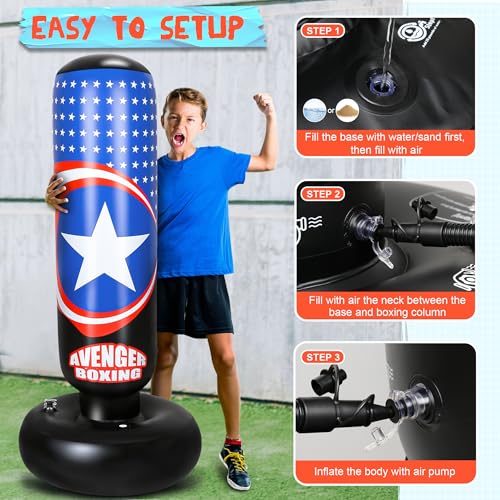 Punching Bag for Kids, All Star 66 Inch Kids Punching Bag with Gloves for Karate, Taekwondo, MMA