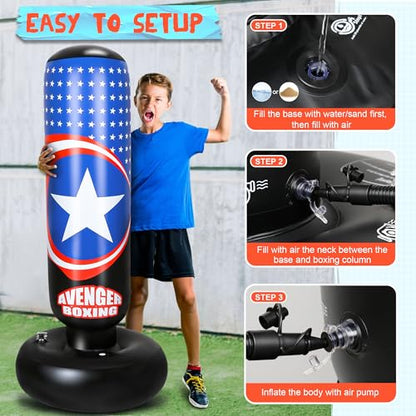Punching Bag for Kids, All Star 66 Inch Kids Punching Bag with Gloves for Karate, Taekwondo, MMA