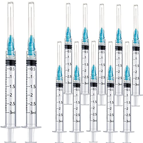 15Pack 3ml/cc Plastic Measurement Syringes and 23Ga for Scientific Labs, Industrial Adhesives, Pet and Animal Injector, Individually Package - style: 15 Pack - 3ml 23G 1.0 Inch