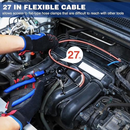 WORKPRO Flexible Hose Clamp Pliers, 27” Hose Clamp Tool Spring Clamp Pliers Automotive Clamp Removal Tool for Car Coolant Hose and Water Pipe