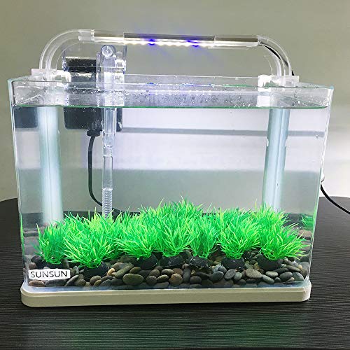Aquarium Plant Fish Tank Decoration 20 Pieces Small/1" Tall Plastic Artificial Plant Goldfish Hidden Mini Grass Set (Green-C) - color: Green-c