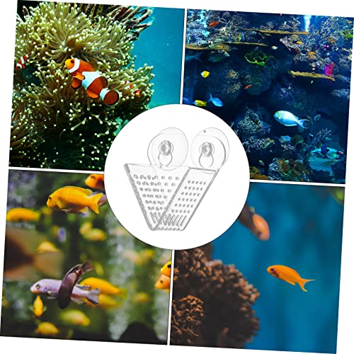 1pc Acrylic Double Cup Fish Feeder for Fish Tank Red Feeding Container and Easy to Clean Aquarium Food Dispenser for Betta and