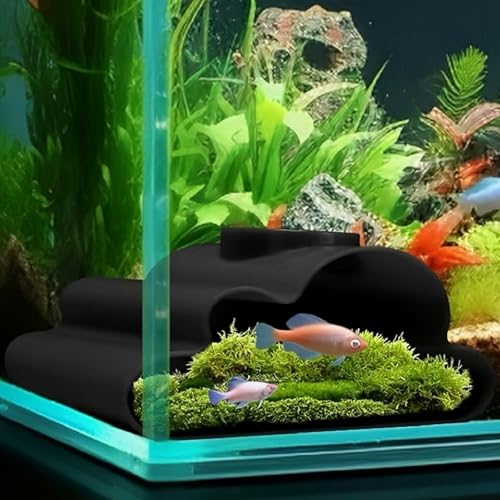 Reptile Hideouts for Snakes & Geckos – Natural Snake Hide Cave, Leopard Gecko Hide, Ball Python Hide with Humid Hide Feature – Durable Reptile Tank Accessories for Enclosure Decor - color: Curve Tunnel Cave Black