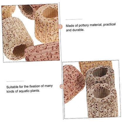 POPETPOP 20pcs Pottery Fixed Ring for Aquatic Plants Fish Tank Decor Betta Fix Guppy Grass Fish Tank Landscape