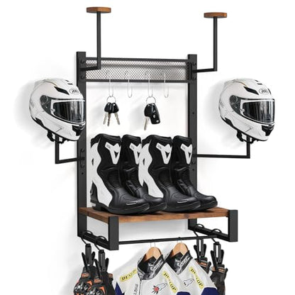 TheElves Motorcycle Helmet Wall Mount Rack with 4 Holders