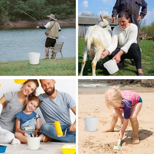 2 Pack Paint Bucket for Painting Plastic 2 Quart Paint Cans Touch Up Paint Containers with Lids & Handles 1/2 Gallon Paint Can Paint Storage Containers Empty Paint Cans Paint Pail for Leftover