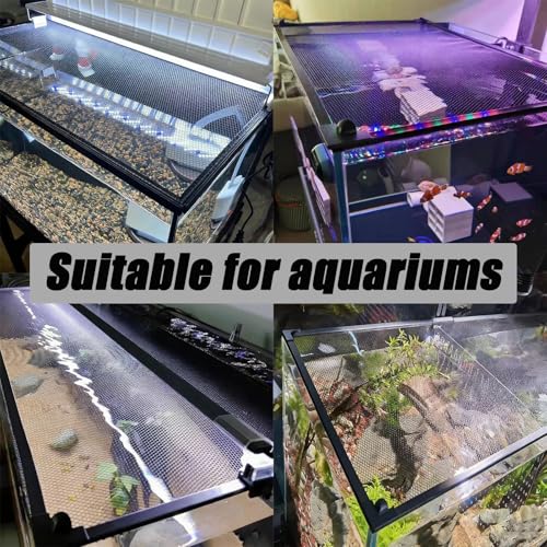 Clear Fish Tank Net, Cuttable Aquarium Lid, Plastic Aquarium Mesh, Fish Tank Top Cover, Screen Cover to Prevent Jumping Fishes, 4 x 4.7 feet