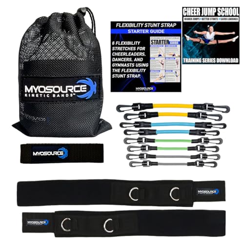Cheer Kinetic Bands – Leg Strengthening Resistance Bands for Cheerleaders - style: Black Level 1
