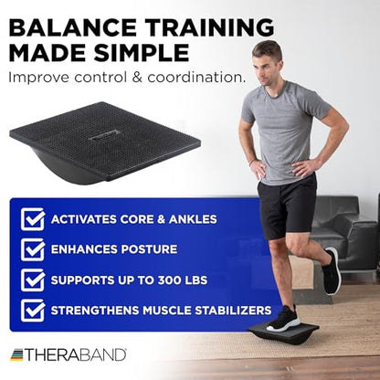 THERABAND Rocker Board, Wobble Balance Board, Core Strength Trainer, Black - style: Rocker Board
