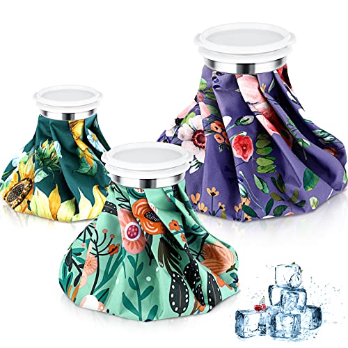 Nuanchu 3 Pcs Reusable Ice Bags for Injuries Hot Cold Pack, Flower - style: Flower Style