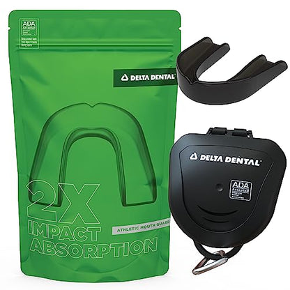Mouth Guard, ADA Accepted, 1-Pack Plus Case, Adult Black - color: Black, size: Adult