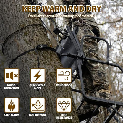 600D Insulated Boot Covers, Camo Hunting Gear, Cold Weather | Water-Resistant, Non-Slip, PU Leather, Pull-On, Suitable for Hunting, Fishing, Camping, and Outdoor Activities - size: Large