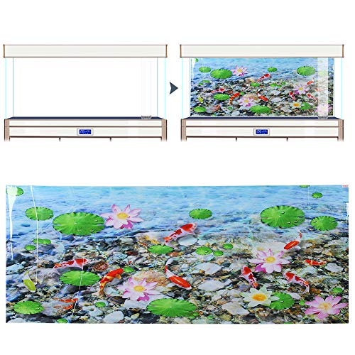 Fish Tank Aquarium Background Backdrop Adhesive Decor Paper, PVC Non - Reflective Sticker with Glue Backing, 122 x 50 cm for Freshwater and Saltwater Tanks
