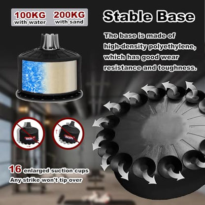 Punching Dummy Freestanding Silicone Punching Bag with Telescopic Height - color: Black2